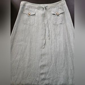 Vintage - Cherokee Linen Light Turquoise Draw String Skirt - NWOT